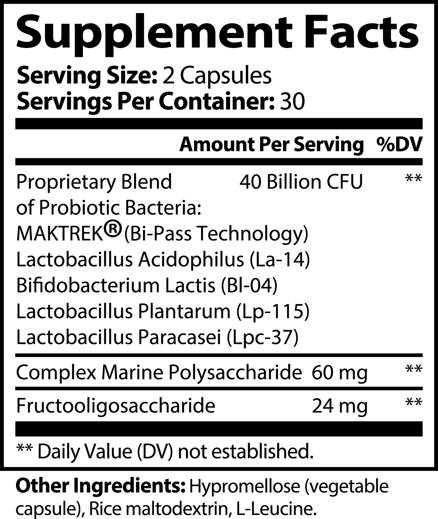 FlexPro 40 Probiotic 40 Billion with Prebiotics
