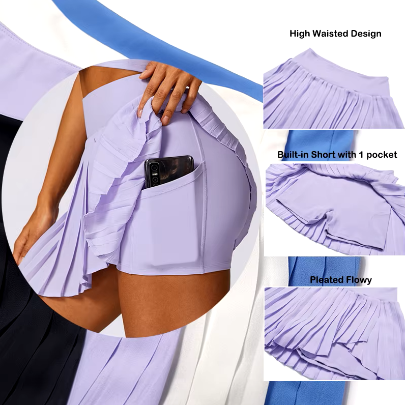 Short Pleated Tennis Skirt Legging