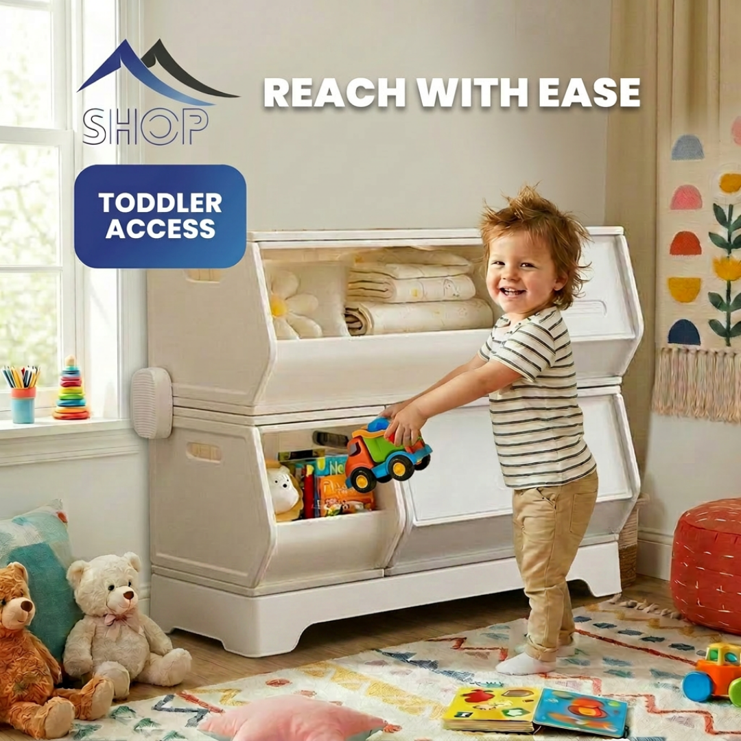 Posture Shop Baby Proof Stackable Toy Storage Organizer