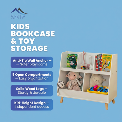 Posture Shop Kids Bookcase and Toy Storage Anti-tip