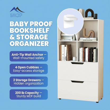 Posture Shop Baby Proof Bookshelf and Storage Organizer