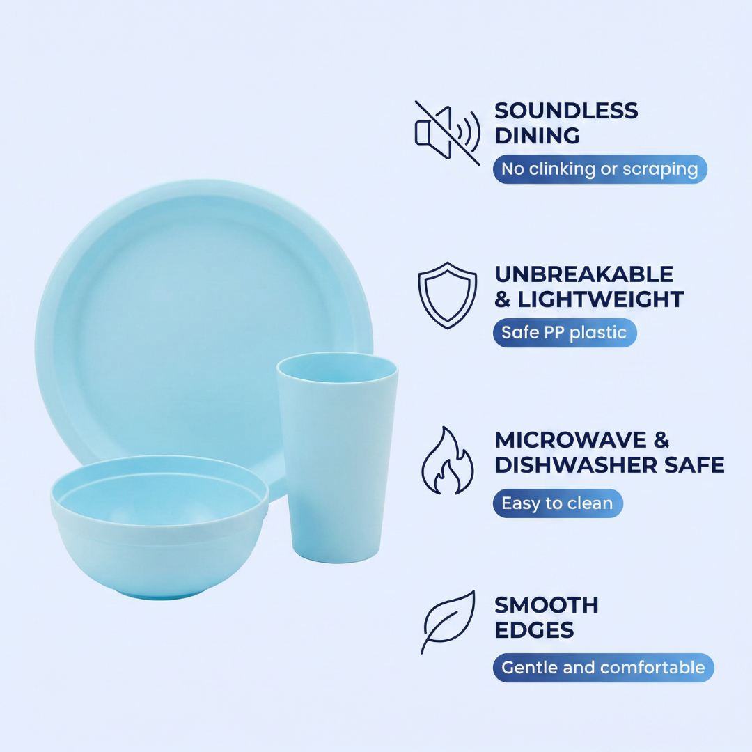 Sensory Friendly Complete Soundless Dinnerware Set