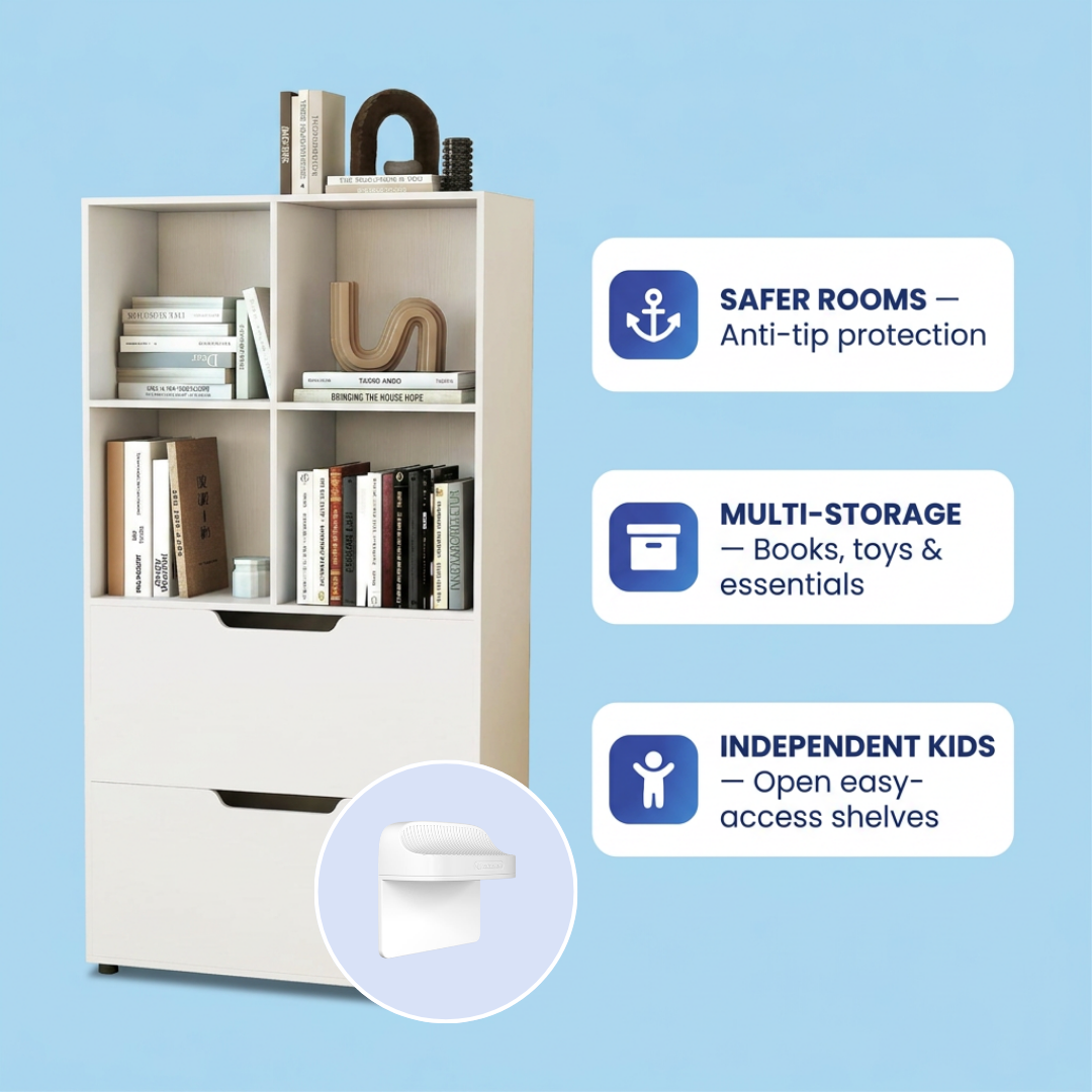 Posture Shop Baby Proof Bookshelf and Storage Organizer