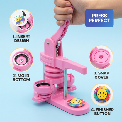 Posture Shop Easy Lever Durable 3-in-1 Button Maker