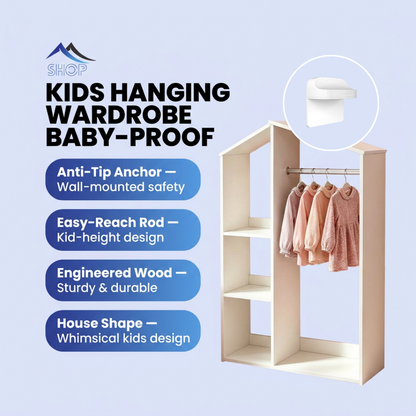 Posture Shop Kids Hanging Wardrobe Rod Baby Proof