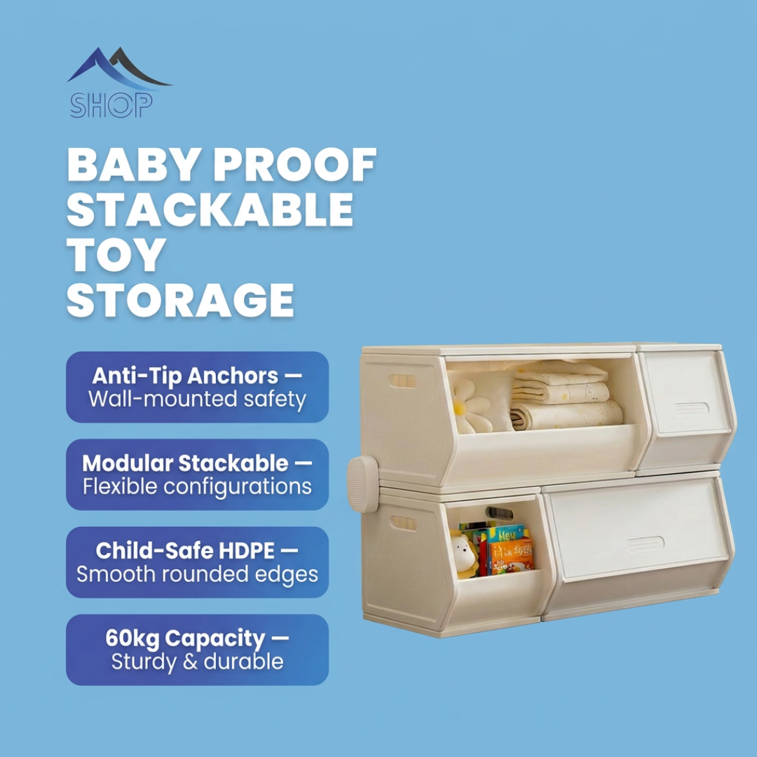 Posture Shop Baby Proof Stackable Toy Storage Organizer