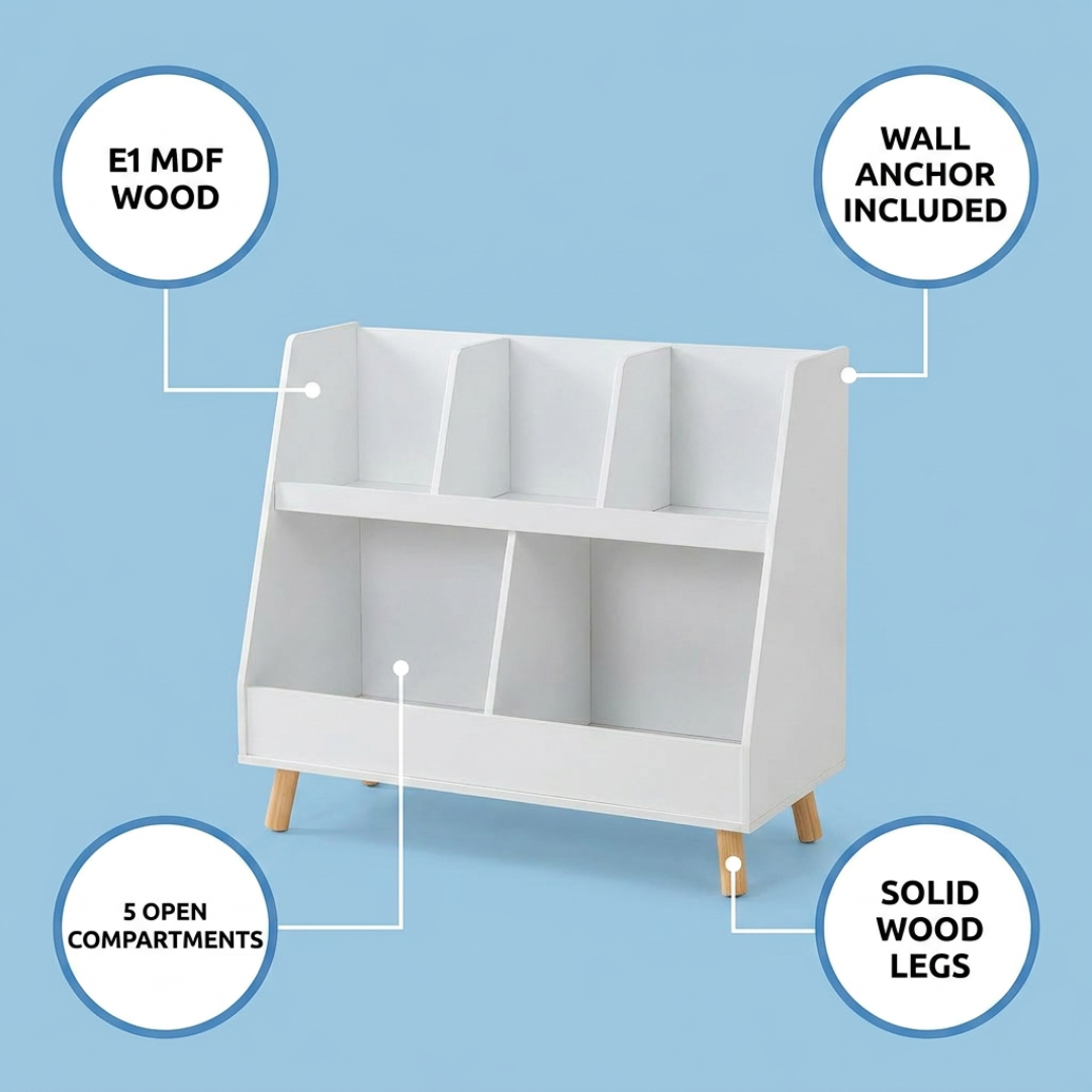 Posture Shop Kids Bookcase and Toy Storage Anti-tip