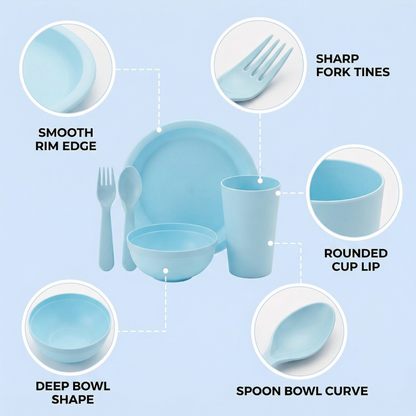 Sensory Friendly Complete Soundless Dinnerware Set