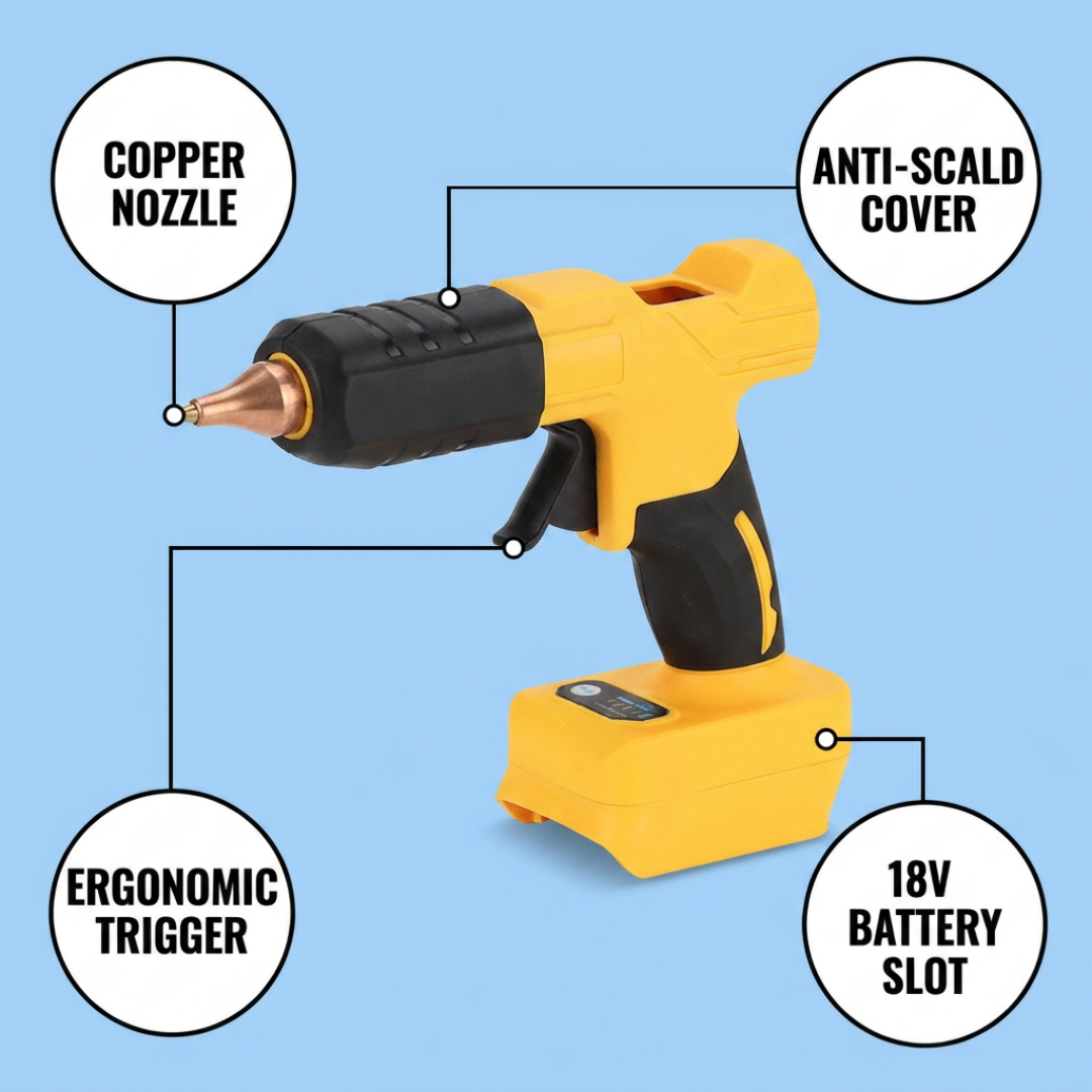 Posture Shop Extended Battery Cordless Extra Hot Glue Gun