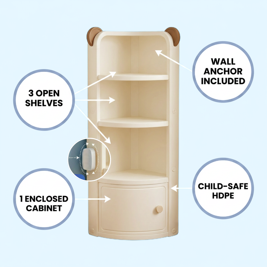 Posture Shop Baby Proof Anti-tip Corner Kids Storage Cabinet