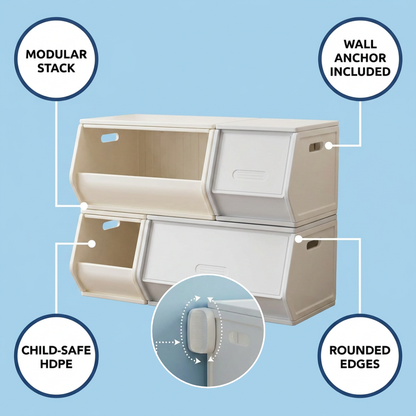 Posture Shop Baby Proof Stackable Toy Storage Organizer