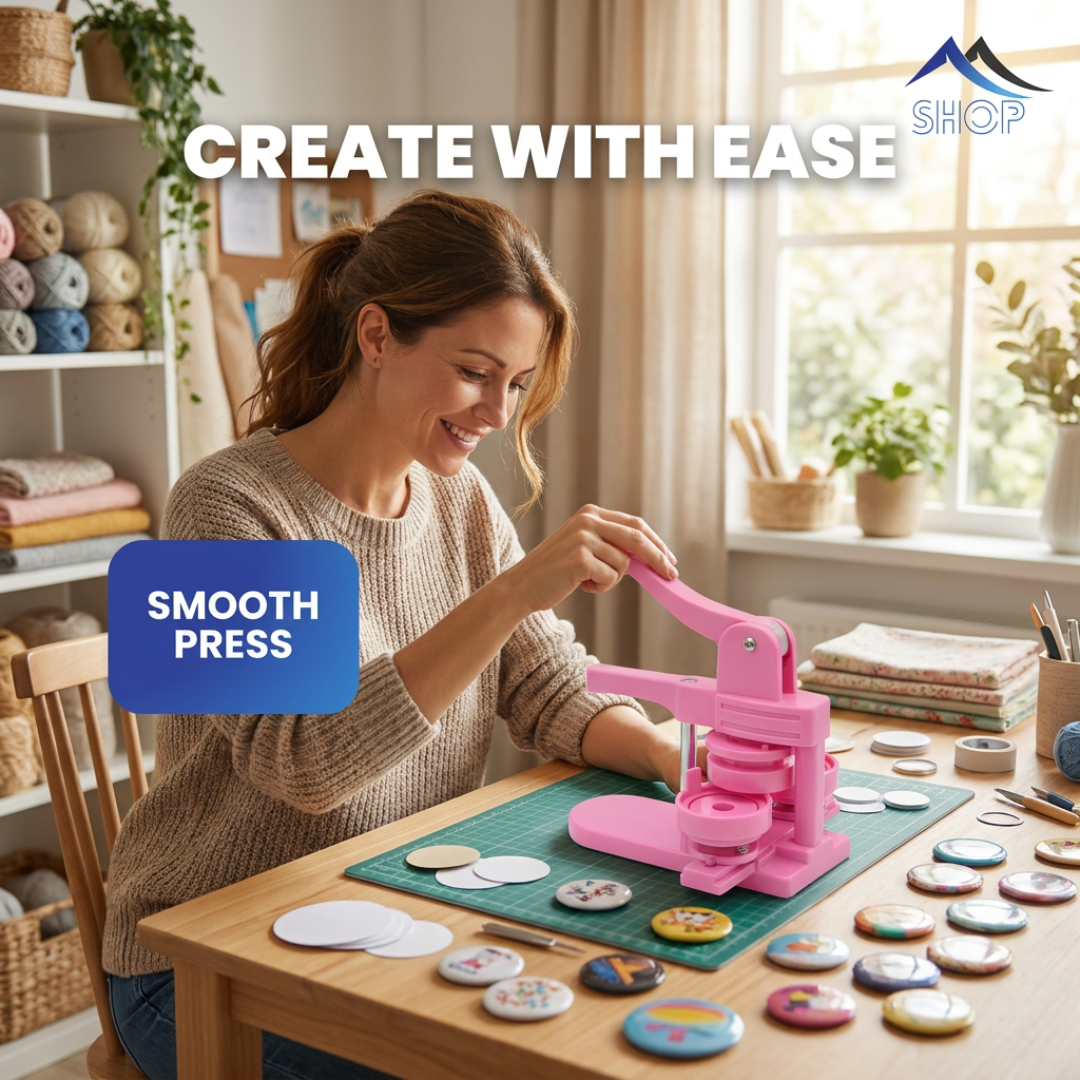 Posture Shop Easy Lever Durable 3-in-1 Button Maker